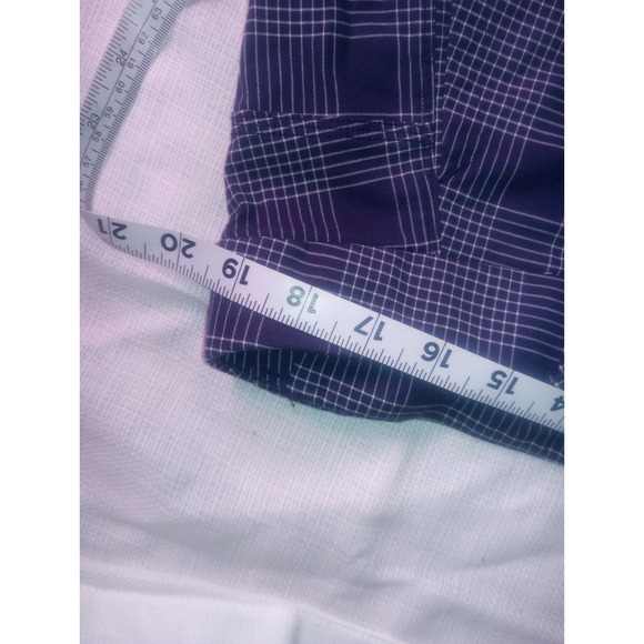 Lululemon Athletica Mens 40 Shorts Spandex‎ Blend Blue White Check, Lines - Picture 6 of 7